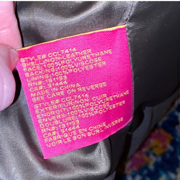 Catherine Malandrino brown vegan leather moto jacket, Small - Picture 5 of 7